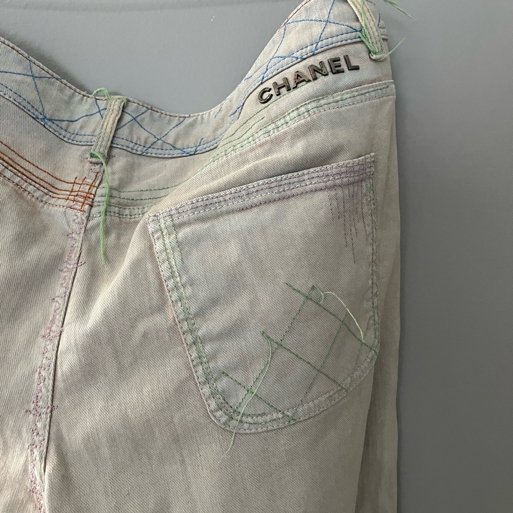 CHANEL Multicolor Embroidered Denim Jeans, Size 44 (Women) P40487V29445 - Picture 11 of 14